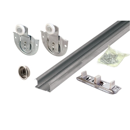 Prime-Line Prime-Line 48 in. L Galvanized Silver Steel By-Pass Door Hardware Set 1 pk 163589
